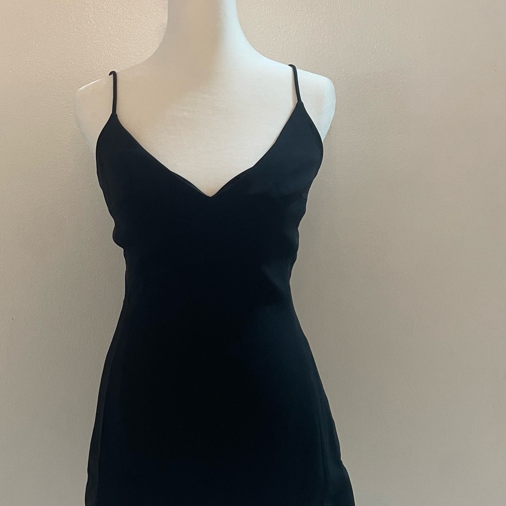 David Koma Black Mini Cami Dress